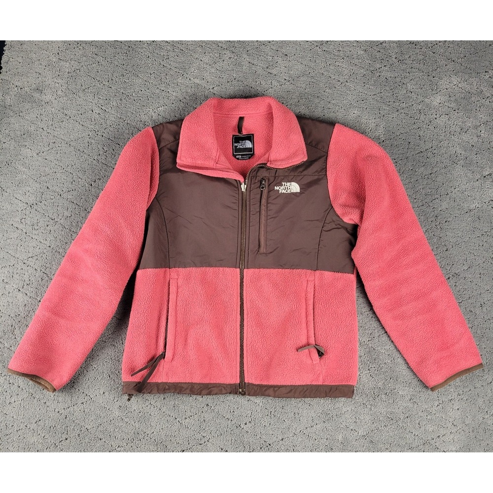 The North Face Jacket Womens S Pink Brown Denali Polartec Fleece Full Zip